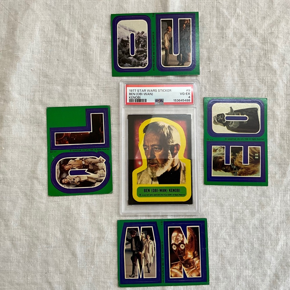 1977 Star Wars Sticker Ben‎ Obi-Wan Kenobi PSA 4 Graded #9 & 1980 ESB Lot
